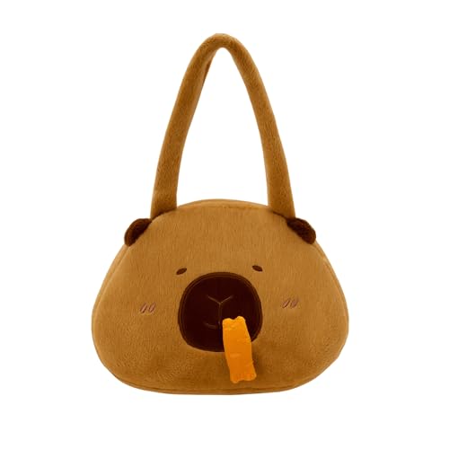 Capybara Purse Plush Cute Capybara Shoulder Bag Kawaii Adorable Capibara Bag Animal Fluffy Purse for Women Kids