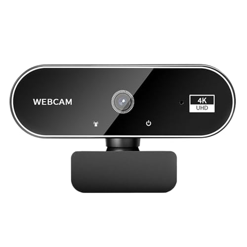 Telecamera per streaming 4K - Web cam con correzione automatica della luce, frame rate elevato a 30 FPS, doppia tecnologia anti-shake, custodia per accessori Plug and Play Fotocamera USB | per chiamat