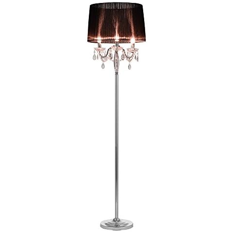 lux.pro Lámpara de pie LED negra/cromo Cover