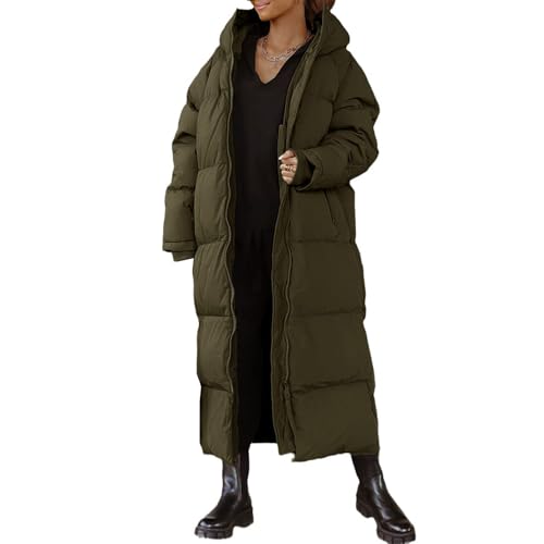 Amazon.com: Women's Long Puffer Coat Hooded Maxi Length Long
