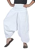 SARJANA HANDICRAFTS Kids Harem Pants Cotton Girls Boys Boho Infant Hippie Toddler Unisex Trousers (Age (6-10 Years), White)