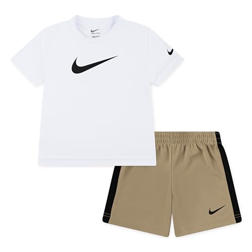 Image of Nike Boys' Dri-FIT Swoosh Logo T-Shirt and Mesh Shorts 2-Piece Outfit Set