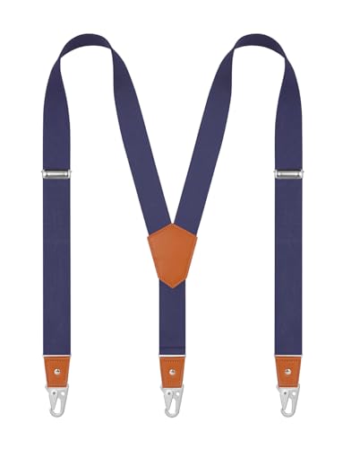 DEOBOX Suspenders for Men Snap Hooks with 1.4 Inch Elastic Y-Back Adjustable