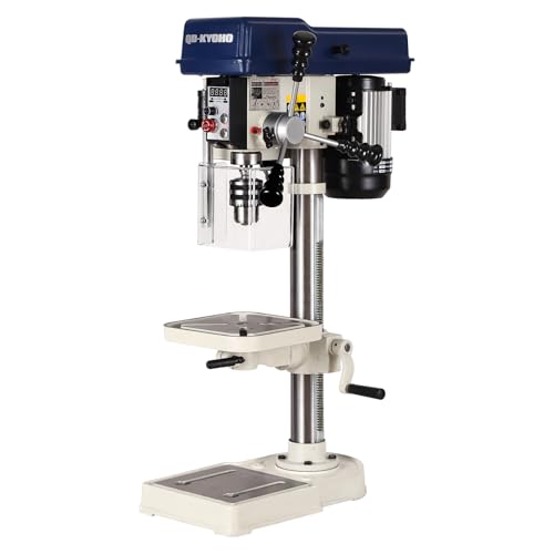 Image of QD-KYOHO 10-Inch Benchtop Drill Press- Variable Speed 30-3000 RPM,Bench Drill Press Cast Iron Table & Base, 6.2-Amp Drill Presses With Laser And LED Work Light ，0.4 kW Variable Frequency Drive