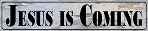 Jesus is Coming Metal Tin Sign Plate Drive Way Road