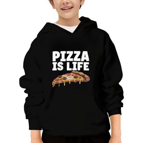 Vintage Pizza Lovers Italian Food Hoodies for Teen Girls Boys Lightweight Kangaroo Pocket Sweatshirt