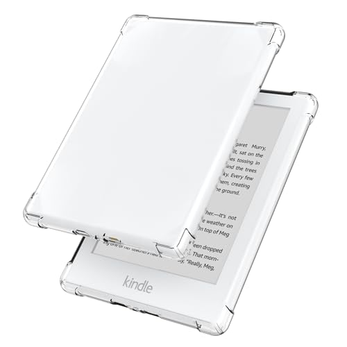 Aircawin for 6'' Kindle 8th Generation Case Clear 2016,Slim for Kindle 8th Gen Case Cover,Ligthweight Shockproof Transparent Soft TPU Back Cover Shell for E-Reader-Clear
