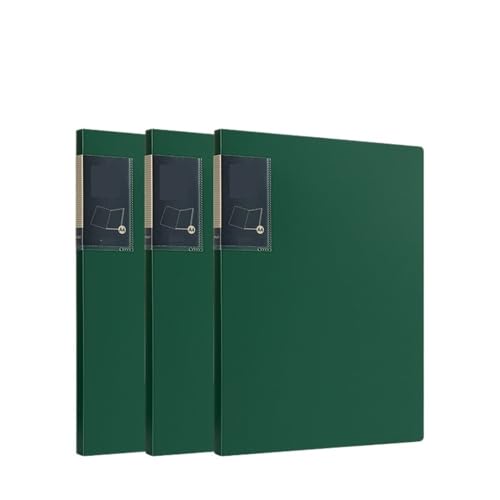 Chemises A4 en polypropylène vert avec protège-documents 30 vues pour contrat | Lot de 3