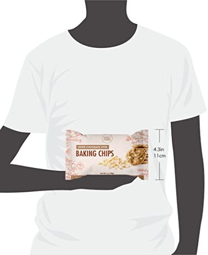 ChocZero's White Chocolate Chips - No Sugar Added, Low Carb, Keto Friendly, Gluten Free - For Baking Keto Diet Cookies and Dessert (1 Bag)