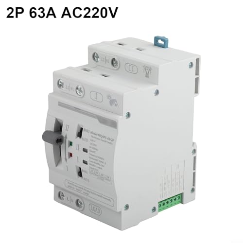 Commutateur de transfert 2P 63A AC220V inverseur source rail DIN secours - 5