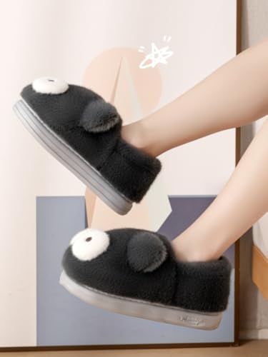 Cute Cartoon Cat Slippers Couples Unisex Indoor Winter Warm Plush House Slippers Anti-Slip Cozy Soft Sole Home Shoes Men Women Cat Ear Big Eyes4