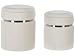 Pouf mit Stauraum rund Samtstoff weiß 2er Set Sitzhocker Glamour Camdenton