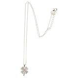 POPETPOP Collar Trébol Cuatro con Colgante de Ópalo Creativo Unisex Joyería Versátil para y Parejas Accesorio Resistente y Elegante para Festivales