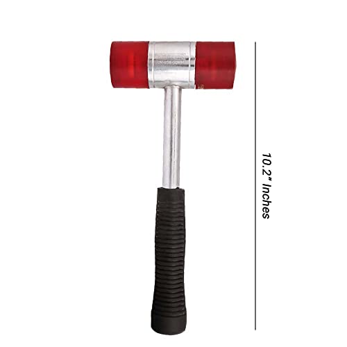 Volo soft faced hammer with two nylon mallets (Color: Red)