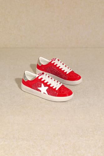 Mi.iM Alex Rubber Sole Lace-up Glitter Leather Star Sneakers3