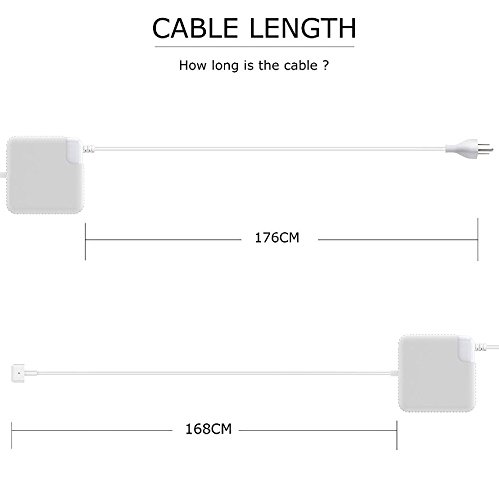 45W T-Tip Charger Power Adapter Compatible with MacBook Air 11-inch and 13 inch Power Cord with Extension Cable (for Mac Book Air Released After Mid 2012) Magnetic 2 (T-Tip) Connector - Thumbnail 3