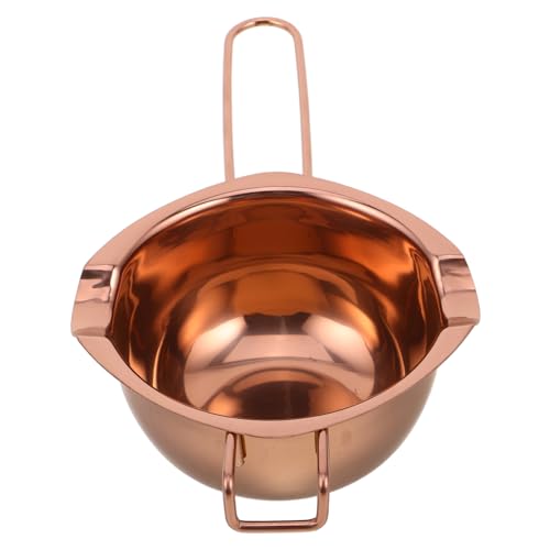 HEALLILY Cuenco para derretir Olla de Queso para derretir Olla de Caldera de Acero Inoxidable ollas para Calentar Mantequilla ollas de Caldera crisol de Cera crisol para el hogar Oro Rosa