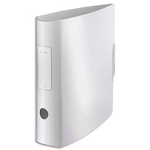 Lot de 5 Classeurs à levier STYLE 180° en polypropylène. Dos 75mm. Fermeture par élastique. Coloris blanc