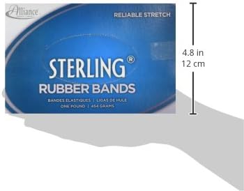 Miniatura 7 de Alliance Bandas de goma de ley 25055 tamaño #105, caja de 1 libra contiene aproximadamente 70 bandas (5 x 58 pulgadas, crepe natural)