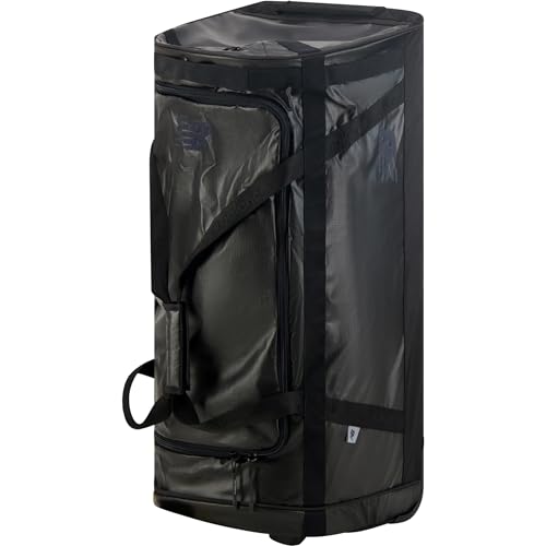 New Balance Duffel Bag, Legacy Icon Rolling Travel Luggage with Wheels for Men and Women, Black