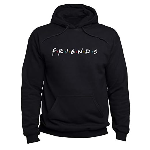 EUGINE DREAM Friends Logo Friends TV Series Sweater Unisex Sudadera con Capucha Negro XL