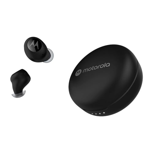 Motorola Sound Écouteurs sans Fil - Moto Buds 250 - in-Ear - Technologie Qi - Résistant à l'eau et à la Transpiration - Contrôle Tactile et Vocal - 18 Heures d'autonomie - Noir, S/M/L – vue 2