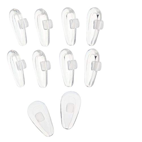 LUOEM Eyeglass Nose Pads, Soft Silicone Anti-Slip Adhesive Oval Glasses Holds Pad 10 Pairs