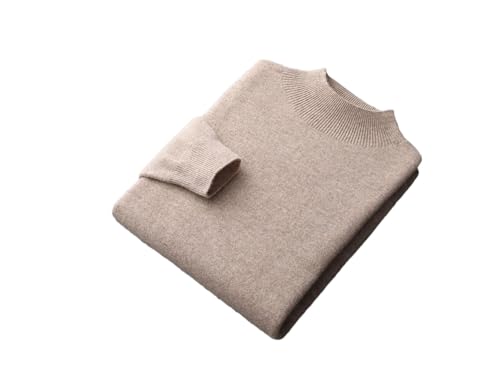 REHJJDFD Men's Semi-High Collar Wool Sweater Loose Knit Pullover Long Sleeve Pullover Solid Knitwear Sweaters
