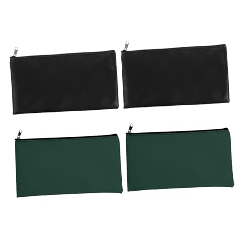 COHEALI 4pcs PU Leather Money Bags with Zipper Cash Pouches for Notes Coins and Receipts Stylish for Business and Personal Use and Versatile Storage