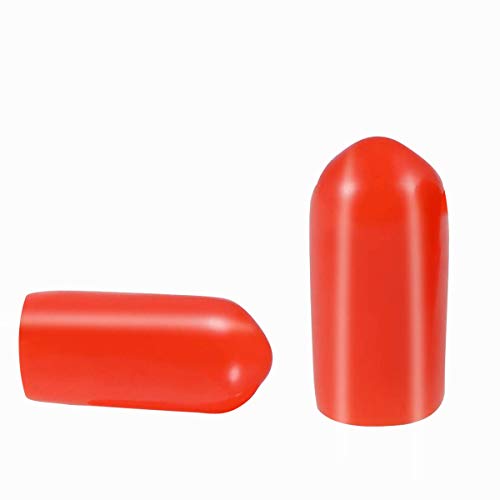 Screw Thread Protectors, PVC Rubber Round Tube Bolt Cap Plastic End Cap Cover Thread Protectors Red, Inner Dia 6mm? 100 Pcs