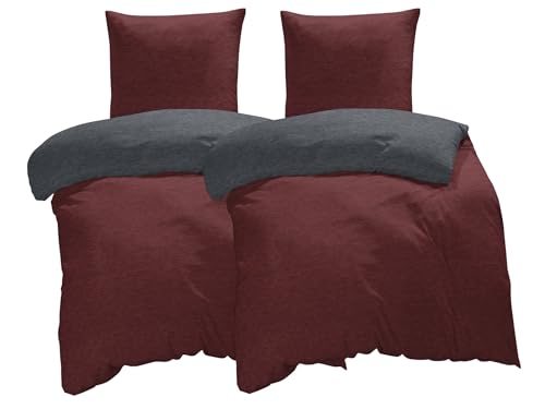 one-home Winter Bettwäsche Biber Meliert Baumwolle Flanell Kuschelig...