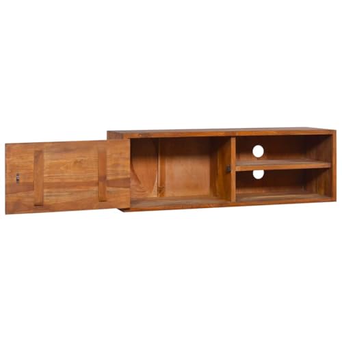 Generico Mobile TV a Parete 90x30x30 cm in Legno Massello di Teak,Marrone,14kg,289084