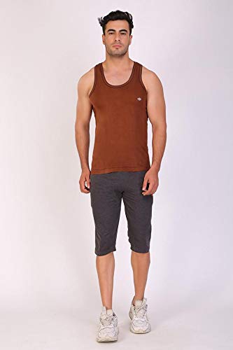 Image of T T Men Solid Caption Dyed Vest Pack of 3