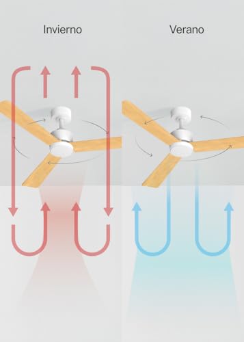 چھت کے پنکھے کے موسم گرما اور موسم سرما کے طریقوں کی عکاسی کرنے والا خاکہ