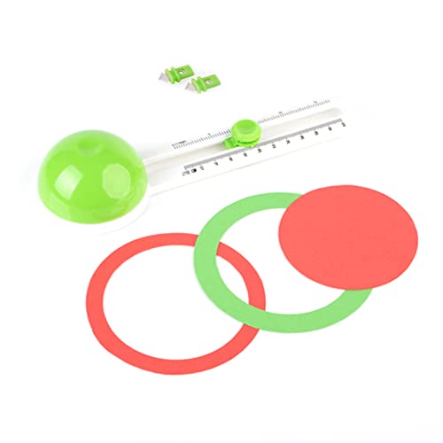 Garosa Papercraft Circular Cutter Manual Liviano Herramienta de Corte Redondo para álbumes de Recortes con Cabezal de Cortador de Reemplazo para Estudiantes y Amantes del Arte, Material de ABS Verde