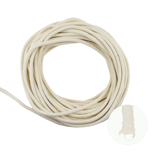 Acoeitl 49.2 feet 1/4 Inch Natural White Self Watering Wick Cord Automatic Watering Cotton Rope System Hydroponic Wicking for Vacation Plant Care Capillary Wicks for Self Watering Planters and Pot