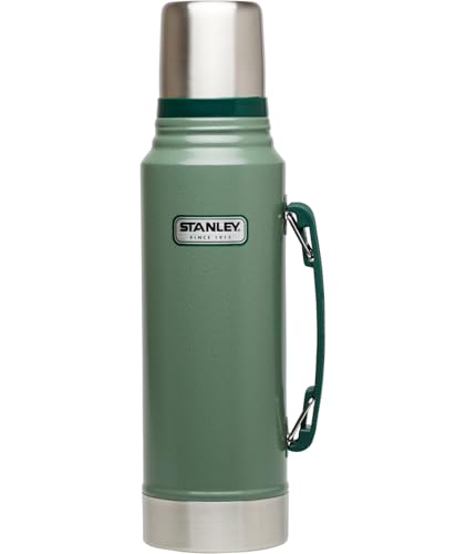 Comparison: Best Thermos For Hot Drinks 4 Stanley Heritage Classic Vacuum Bottle with Handle 1.1 qt | Wide Mouth with Leakproof Cup Lid | Keep Drinks Hot or Cold for Travel | Insulated Stainless Steel Thermos | BPA-Free | Hammertone Green