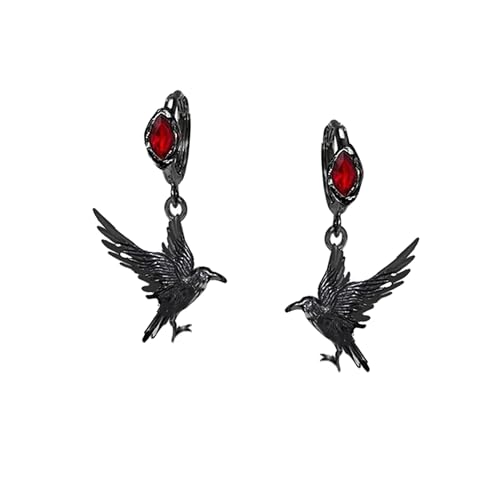 Hip-hop style gothic crow earrings red pendant earrings personalized animal jewelry fashion ladies jewelry M3499
