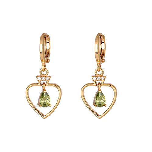Pendientes de oro de 14k con amatista morada para mujer elegante