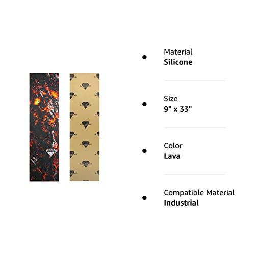 Black Diamond Grip Skateboard Graphic Griptape Sheet Lava 9" X 33" Grip Tape #TOP4