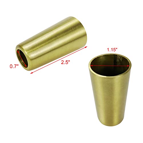Geesatis 16 Pcs Solid Metal Table Foot Cover Cap Golden Round Furniture Leg Cover Diameter 1 Inch Table Chair Sofa Feet Cover For Floor Protector #TOP2