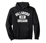 Hillsboro Oregon Gym Style Distressed White Print Pullover Hoodie