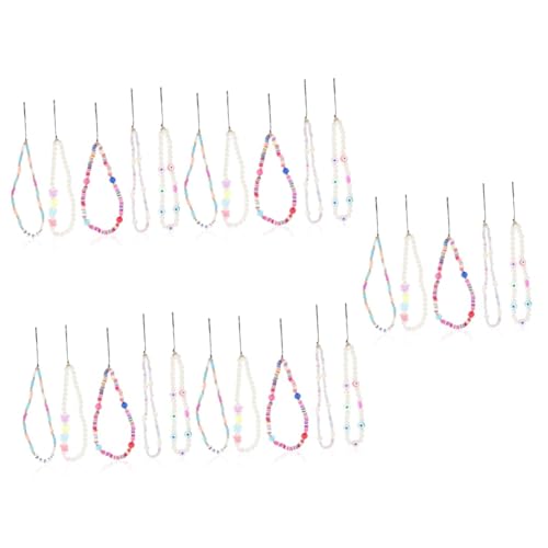 Dragonne Téléphone Perles Polymère : Lot de 25 Bracelets de Poignet Décoratifs Élégants