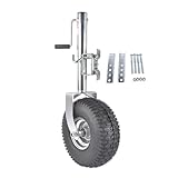 Beach Boat Swivel Trailer Tongue Jack, 2000 lbs Capacity, 13.38in Heavy-Duty Wheel, Bolt-On Swivel Mount, Foldable Trailer Jack for Boat, RV, Camper - Silver