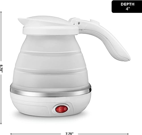 Image of Travel Foldable Electric Kettle - Dual Voltage - Food Grade Silicone, Collapses for Easy & Convenient Storage, Boil Dry Protection