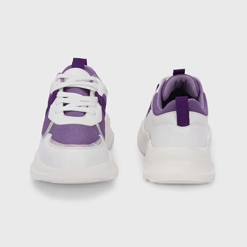 Image of Centrino Women Chunky Sneaker | Cushioned Insole for Comfort | Stylish Lace-Up Design | Perfect for Casual Shoe for Girls (A6845)