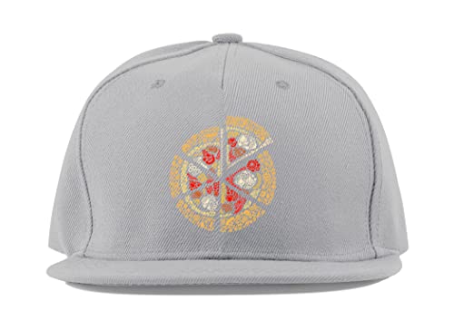 Casquette de baseball unisexe style urbain gris avec motif pizza pour un look streetwear