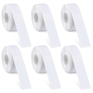 6 Rolls Label Maker Tapes for Phomemo D30, 960 Pcs 12 x 40mm Thermal Labels Printer Sticker Paper with Self-Adhesive Waterproof Adhesive Label Printer Tape Paper for Office Household Supplies