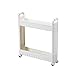 10cm Szeroki Wózek Kuchenny, Biała Regała, Wózek Do Przechowywania Z Kółkami Do Biura Łazienkowego Kuchennego, Z Uchwytami, Z Dodatkowymi Haczykami, Bez Instalacji Śrubowej