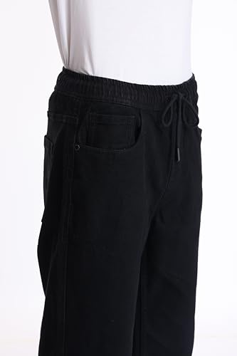 Image of INKD Men's Jogger Jeans - Mid-Rise | Cotton Blend | Stretchable Fabric| Elasticated Waistband | Classic 5 Pocket Styling | Jeans for Men | Men's Bottomwear (Available in Plus Sizes)